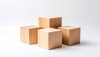 Wooden Display Cubes.