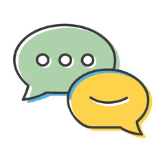 chat flat icon, chat flat vector illustration-simple illustration of chat flat, perfect for chat flat logos and icons