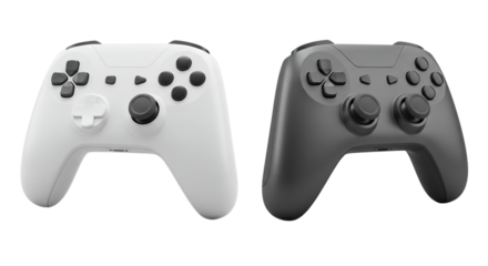 Two Game Controllers Side by Side with Different Designs