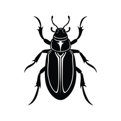 A silhouette beetle vector art illustration