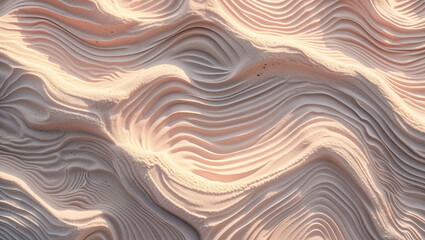 Intricate patterns formed by shifting sands under warm sunlight in a desert landscape