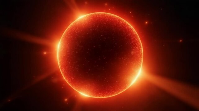 Black hole absorbing a sphere of particles. Animation abstract energy red-orange ball. Burning energy sphere. Energy orb background animation. abstract energy sphere ball with power rays on dark