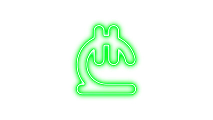 Neon lari sign icon glow with transparent background
