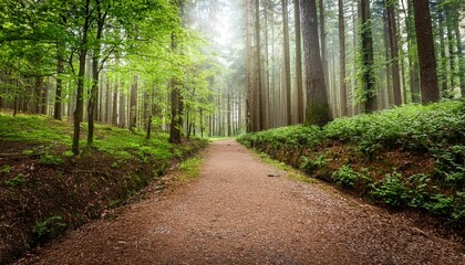 forest path with trees on sides light background