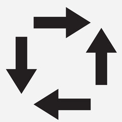 Black Circular Arrow Collection for Process Design