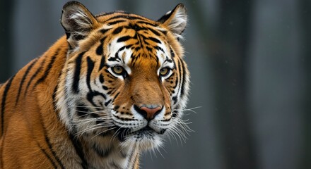 Fototapeta premium Intense tiger portrait with blurred background