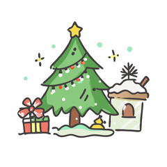 christmas icon, christmas vector illustration-simple illustration of christmas, perfect for christmas logos and icons