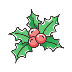 christmas holly berry icon, christmas holly berry vector illustration-simple illustration of christmas holly berry, perfect for christmas holly berry logos and icons