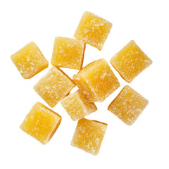 Sweet yellow candy cubes delicious treat sugary snack