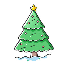 christmas tree icon, christmas tree vector illustration-simple illustration of christmas tree, perfect for christmas tree logos and icons