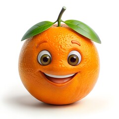 orange with a green leaf