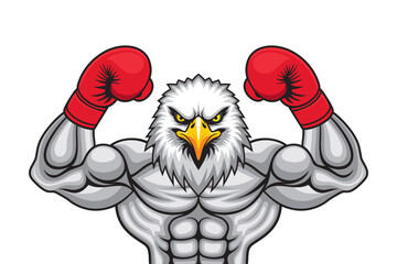 eagle boxing vector illustration design