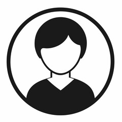 Silhouette of a persons head and shoulders simple icon design
