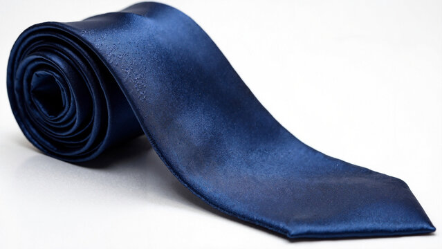 Sleek deep blue silk necktie in Windsor knot on transparent PNG background for Father's Day marketing, e-commerce, and gift ideas    keywords:   necktie, silk, blue, Windsor, knot, elegant, 