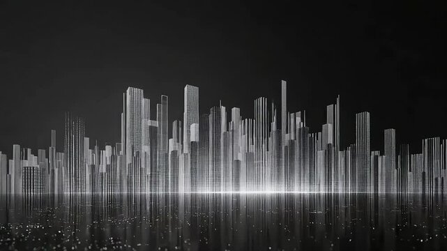 Abstract cityscape skyline night