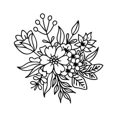 Fototapeta premium Pansy Floral Sketch Tattoo Design