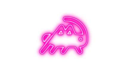 Obraz premium Neon abstract insect design with geometric shapes and glowing effect, Neon locust icon glow with transparent background