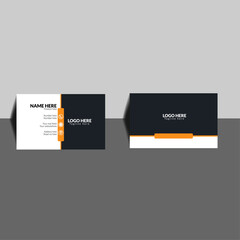 Dark Modern Business Card Design with Orange and White Accents