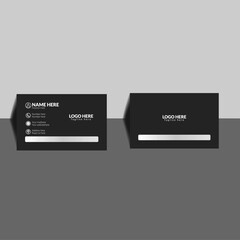 Elegant Black Business Card Template with Minimalist Silver Accent Design