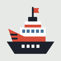 Ship Icon Vector Illustration ? Cartoon, Clipart, and Line Art Design for Print 6.eps