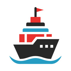 Ship Icon Vector Illustration ? Cartoon, Clipart, and Line Art Design for Print 3.eps