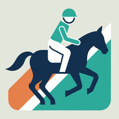 Horse Riding Icon ? Premium Jockey Clipart, Vector Line Art and Cartoon Illustration for Print.eps
