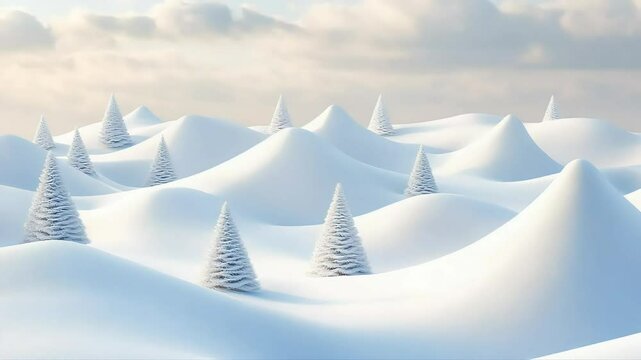 Digital snowscape scene