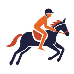 Horse Riding Icon ? Premium Jockey Clipart, Flat Vector, Cartoon and Line Art Design.eps