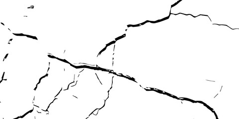  crack concrete white wall or Cement wall background.Surface cracks and fissures in ground.