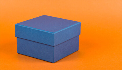 Fototapeta premium Textured Blue Cube Box Orange