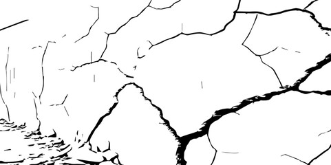 Closeup of dry fissure ground. White dried and cracked ground earth background.Gray crack on earth texture. erosion.	