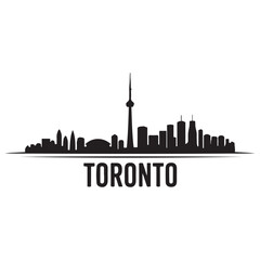 Fototapeta premium Toronto skyline horizontal banner. Black Toronto, Canada. Vector template for your design. Vector black silhouette. with white background