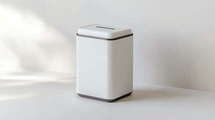 A realistic office sticky pad dispenser mockup with a branded logo on a white background