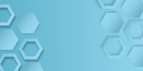 Abstract hexagon background with blue theme.