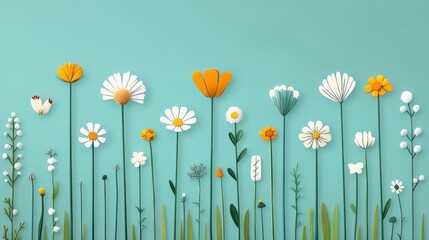 Stunning bouquet of flowers on tranquil blue background, colorful celebration of nature's beauty