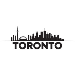 Obraz premium Toronto skyline horizontal banner. Black Toronto, Canada. Vector template for your design. Vector black silhouette. with white background