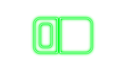Neon mattress pillow icon glow with transparent background