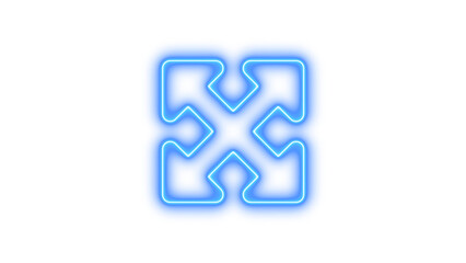 Obraz premium Neon maximize icon glow with transparent background