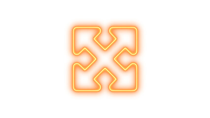 Obraz premium Neon maximize icon glow with transparent background