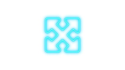 Neon maximize icon glow with transparent background