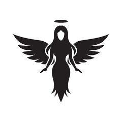 Angel Woman With Wings Silhouette