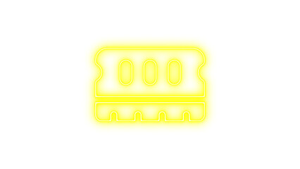 Neon memory icon glow with transparent background