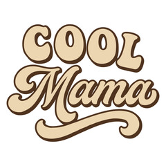 Trendy Retro Mama Typography Vector  Vintage Groovy Script Design for Stylish Mom Apparel