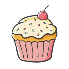 cupcake icon, cupcake vector illustration-simple illustration of cupcake, perfect for cupcake logos and icons