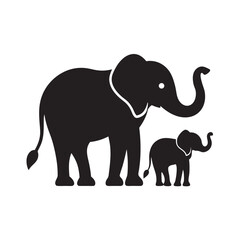 Baby Elephant Wildlife Nature Silhouette