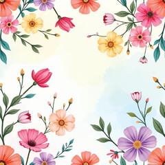 seamless floral pattern on watercolor background, vector background design