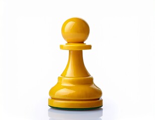 yellow chess pawn game piece strategy isolated on a white background