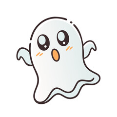 cute ghost icon, cute ghost vector illustration-simple illustration of cute ghost, perfect for cute ghost logos and icons