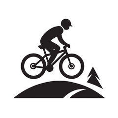 Fototapeta premium Mountain Biker On Rugged Trail