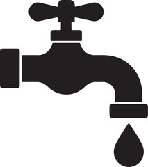 water tap silhouette icon design vector art illustration.